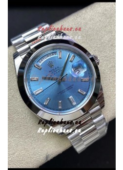 Rolex Day Date Presidential 228206 904L Steel 40MM - ICE BLUE Dial 1:1 Mirror Quality Watch