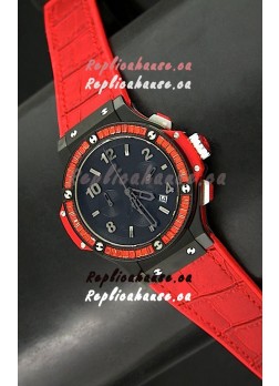 Hublot Big Bang All Black Edition Japanese Quartz Watch with Diamonds