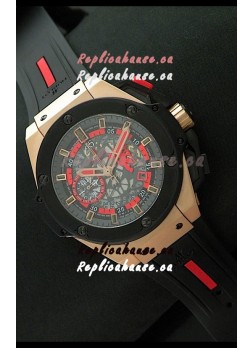 Hublot King Power Limited Edition Swiss Replica Rose Gold Watch 