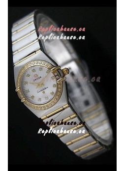 Omega Constellation Chronometer Lady Swiss Watch Two Tone - Real 18K Gold 