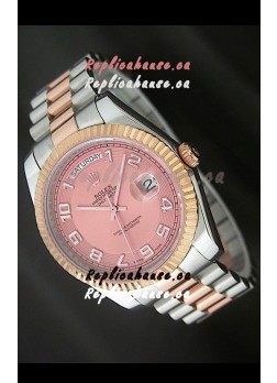 Rolex Oyster Perpetual Day Date II Japanese Replica Watch in Pink Dial