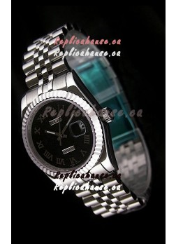 Rolex Datejust Swiss Replica Watch in Black Dial