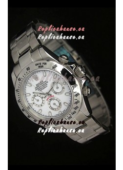 Rolex Daytona Japanese Replica Steel Watch in White Stick Hour Markers