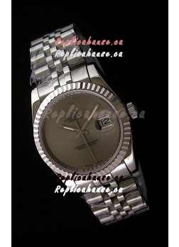 Rolex Datejust Mens Swiss Replica Watch in Grey Dial