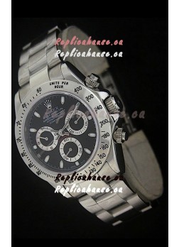 Rolex Daytona Japanese Replica Steel Watch in Black Dial
