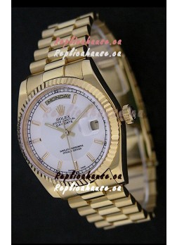 Rolex Day Date Just Japanese Replica Yellow Gold Watch 