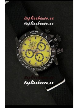 Rolex Daytona Oyster Perpetual Swiss Replica PVD Watch in Yellow Dial