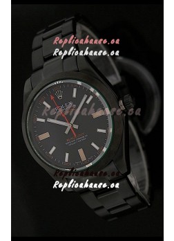 Rolex White Milgauss Black-Out Swiss Replica Watch in Orange Markers