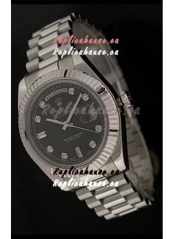 Rolex Oyster Perpetual Day Date Japanese Replica Watch in Black Dial