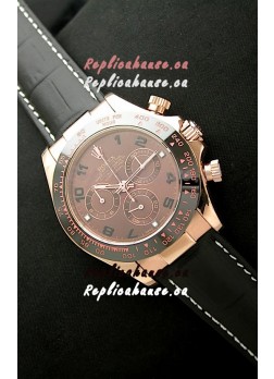 Rolex Daytona Cosmograph Swiss Rose Gold Replica Watch in Brown Dial