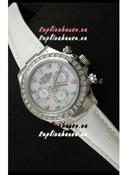 Rolex Oyster Perpetual Cosmograph Daytona Swiss Replica Watch in White Strap