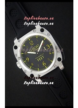 U-Boat Thousands of Feet Swiss Steel Automatic Watch in Yellow Markers