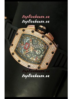 Richard Mille Filippe Massa Edition Titanium Swiss Replica Watch in Pink Gold Case